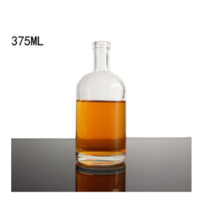 375ml Glass Round Top Liquor Bottle with Cork Top
