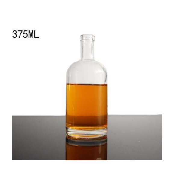 375ml Glass Round Top Liquor Bottle with Cork Top